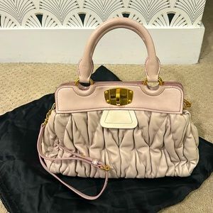 💖Never Used…Miu Miu Pleated Leather Crossbody Bag blush & beige